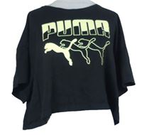 Dámské černé crop tričko s logem Puma 