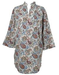 Dámská bílá květovaná halenková tunika Mira 