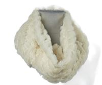 Dámský smetanový kožešinový nákrčník s flitrami