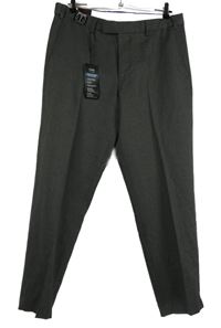 Nové - Pánské tmavošedé společenské kalhoty Dunnes vel. 36/29