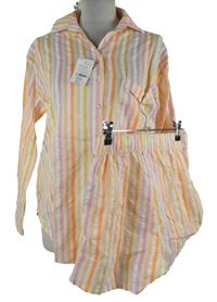 Nové - Dámske farebně pruhované kraťasové pyžama F&F