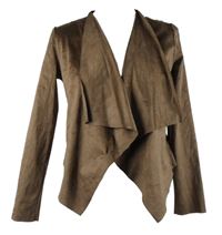 Dámsky hnedý semišový cardigán Shein