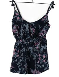 Dámský tmavomodrý květovaný top s volánky Tally Weijl 