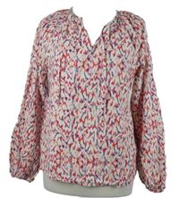 Dámska červeno-bielo-modrá vzorovaná blúzka C&A