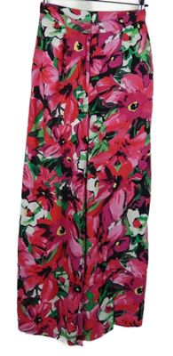 Dámské barevné květované sukňové kalhoty 