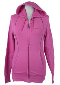 Dámská fuchsiová propínací mikina s kapucí Nike 