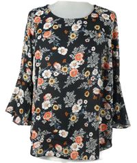 Dámska čierna kvetovaná blúzka George