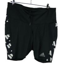 Dámske čierno-biele vzorované športové elastické kraťasy Adidas vel. 56