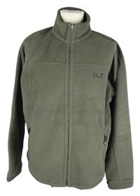 Pánská khaki fleecová outdoorová bunda Jack Wolfskin 
