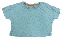 Svetlomodré bodkovaná é crop tričko Matalan