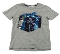 Šedé tričko s překlápěcími flitry H&M