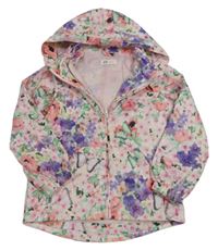 Barevná květinová šusťáková podzimní bunda s kapucí H&M