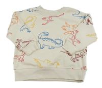 Smotanová mikina s dinosaurami Primark