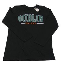 -Nové Čierne tričko s nápisom Primark