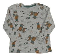 Šedé triko s pejsky Little kids