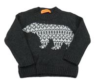 Čierny sveter s medvěďom