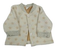 Bílá puntíkatá propínací mikina s hvězdičkami Shein