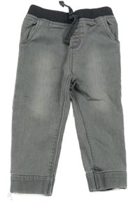 Šedé rifle s úpletovým pasem