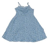 Modré květinové šaty Shein