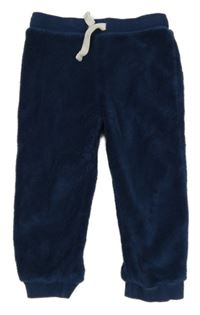 Tmavomodré chlpaté tepláky Smile