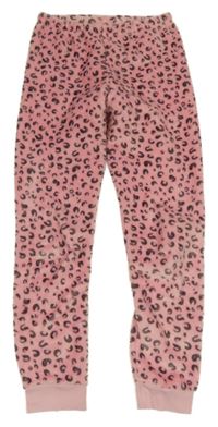 Ružové chlpaté domáceé nohavice s fľakmi L&D