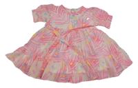 Biele vzorované šifónové šaty