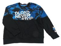 Modro-čierna vzorovaná mikina s nápisom C&A