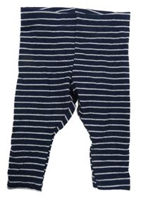 Modro-strieborné pruhované legíny Primark