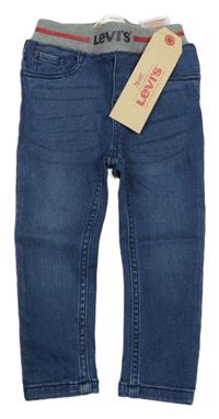 Nové - Modré skinny rifle s úpletovým pasem Levi´s