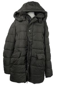 Pánská kávová šusťáková prošívaná zimní bunda s odepínací kapucí Joop