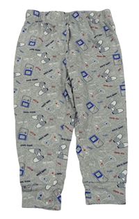 Sivé pyžamové nohavice s ovladači