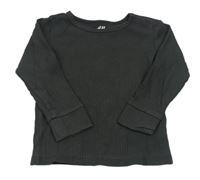 Antracitové rebrované tričko H&M