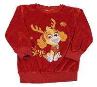 Červená plyšová mikina so Skye - Tlapková patrola zn. Nickelodeon