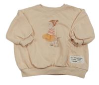 Světlerůžová oversize mikina s dívkou Next