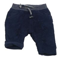 Tmavomodré podšité manšestráky s úpletovým pasem C&A