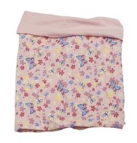 Světlerůžový květovaný nákrčník s motýly Dopodopo