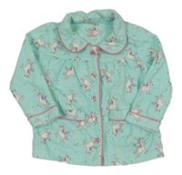 Pomněnkový flanelový pyžamový kabátek s jednorožcami Primark