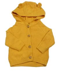 Pomerančový propínací svetr s kapucí Mothercare