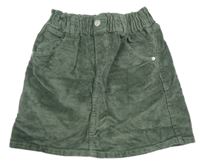 Khaki menšestrová sukňa H&M