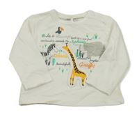 Nové - Bílé triko se zvířátky Boboli