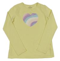 Citronové triko se srdcem H&M