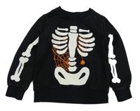 Čierna mikina s kostmi