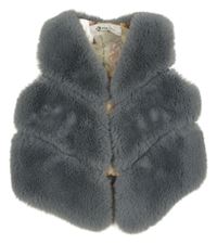 Sivá kožušinová podšitá vesta