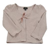 Bielo-ružové vzorované bolerko s mašlou River Island