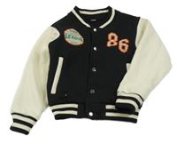 Černo-světlebéžová basebalová mikina s číslem 