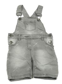 Sivé rifľové na traké kraťasy s vážkami Topomini