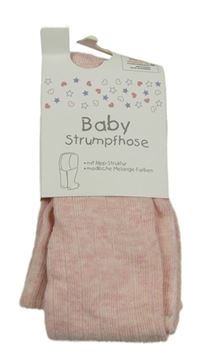 Nové - Světlerůžové melírované punčocháče 