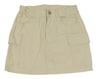 Smotanová rifľová sukňa s vreckami H&M