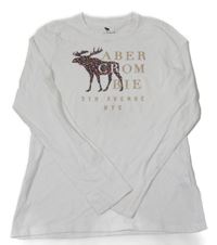 Bílé triko s logem Abercrombie&Fitch