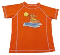 Oranžové UV tričko s tigrom